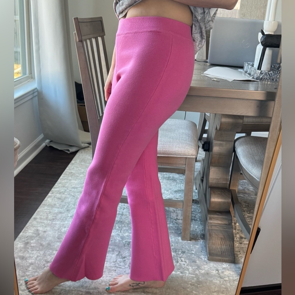 Bright Pink Flared Lounge Pants - Picture 1 of 12